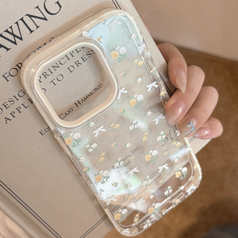小清新黄色碎花适用iPhone16苹果15手机壳17promax防摔13透明11软|undefined