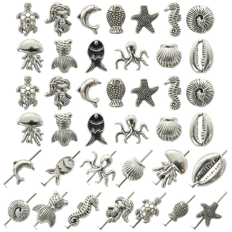DIY Jewelry Accessories Wholesale 1.2mm Inner Diameter Marine Life Beads Shell Starfish Bracelet Spacer Beads Alloy Material DIY Jewelry Accessories Wholesale 1.2mm Inner Diameter Marine Life Beads Shell Starfish Bracelet Spacer Beads Alloy Material