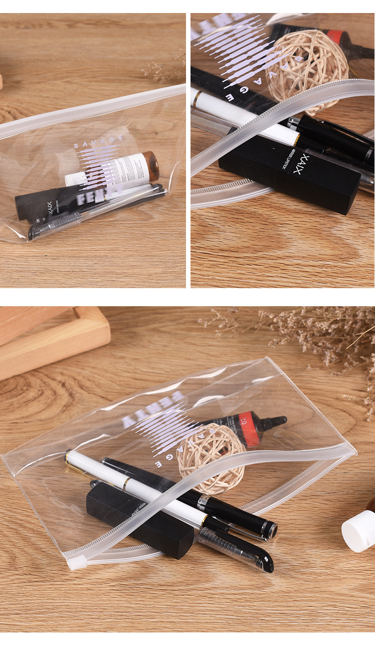EVA transparent zipper self-sealing bag, folded bottom accordion packaging plastic bag, pvc track zipper bag, self-standing rib bag pic 6