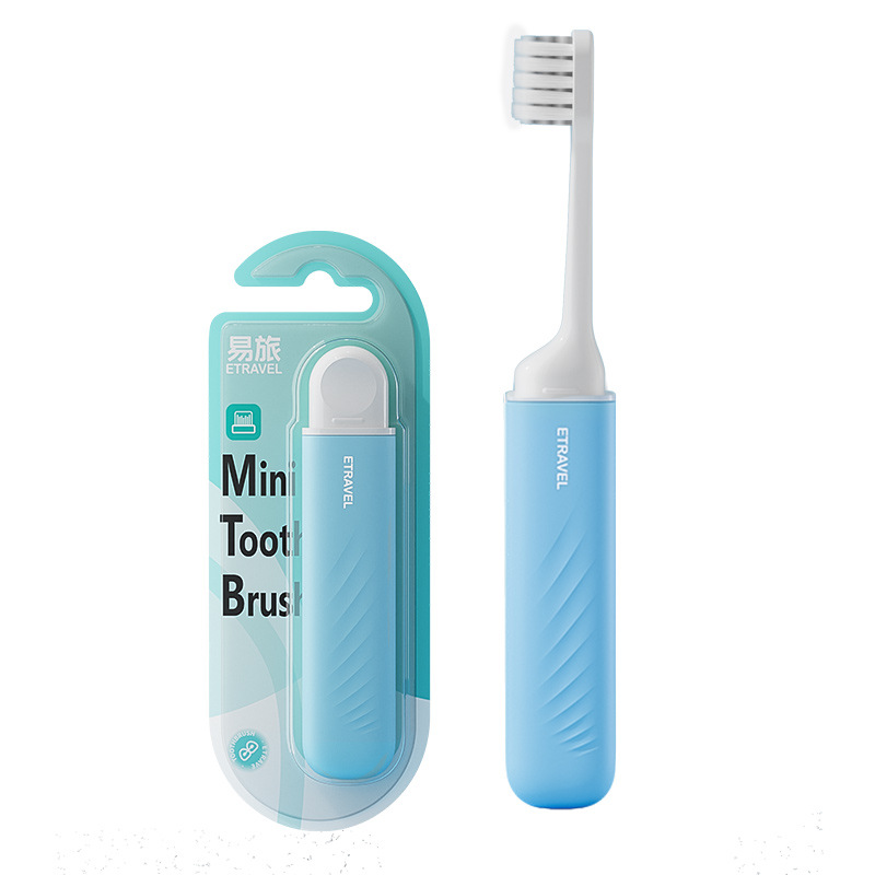 Cepillo de dientes plegable de viaje Paquete independiente de viaje Cepillo de dientes de cabeza pequeña a prueba de polvo para adultos y niños