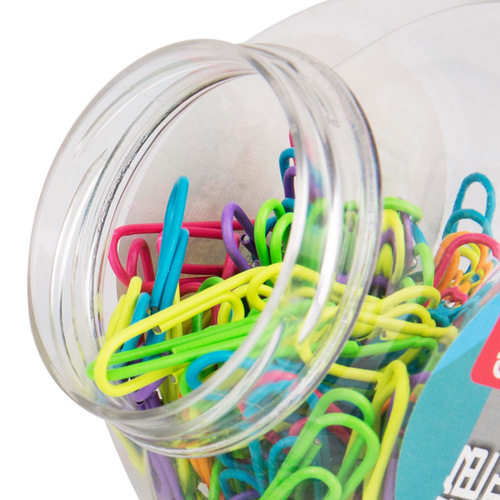 Deli 0053 color paper clips 3# metal nickel-plated rust-proof paper clips 200 pieces/box office supplies wholesale