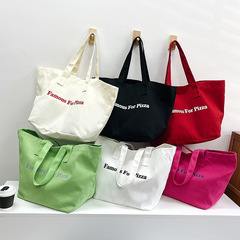 Minimalist Large Capacity Canvas Bag Women's Bag with Logo Printing Shoulder Bag Candy Color Ladies Handbag Unique Tote Bag