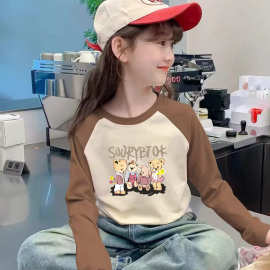 女童双面德绒打底衫秋冬装圆领长袖T恤儿童装宝宝修身内搭保暖衣T