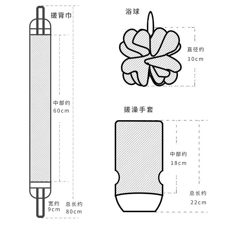 家用男女成人搓泥搓澡巾神器手套搓背條浴擦洗澡巾浴花拉背條套裝