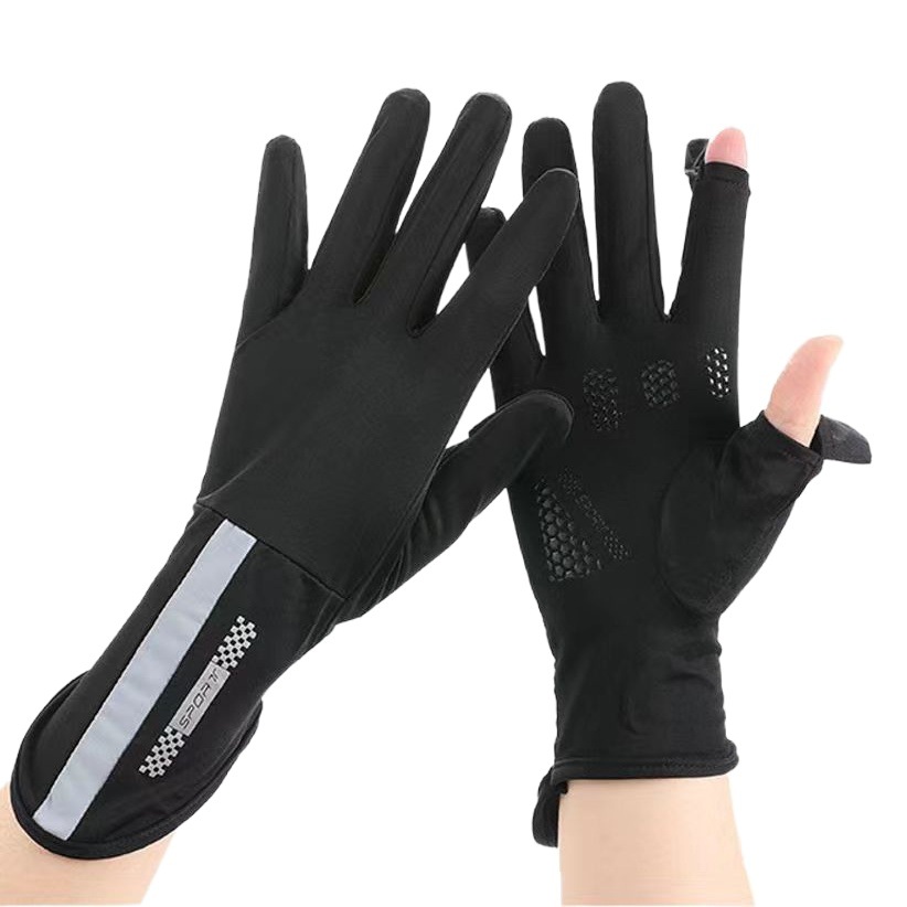 Sunscreen Gloves Women's Summer Ice Silk Thin Driving Non-slip Outdoor Sports Sunshade Flip Breathable Long Ride Gloves