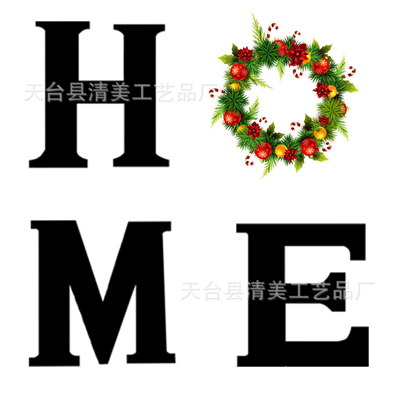 Amazon venta caliente tablero de densidad pintura en aerosol colgante de letras HOME decoración retro hogar decoración de pared de madera