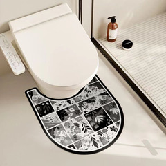 軽い贅沢な風のトイレの大きいサイズの科学技術の皮の便器の吸水のマットの滑り止めの足のマットの柔らかい珪藻泥のマットは裁断することができます。