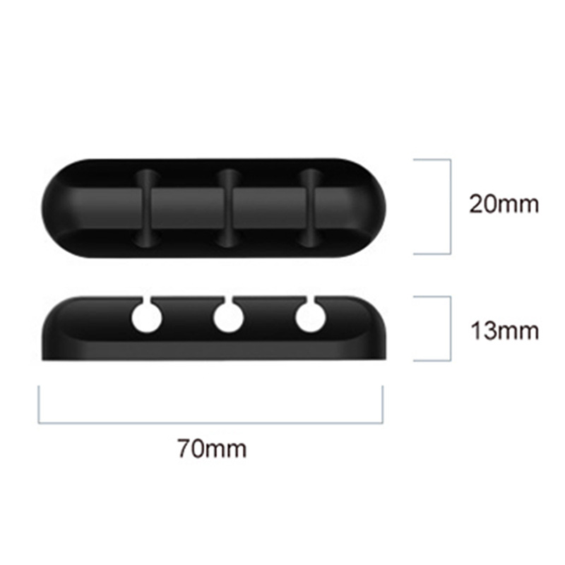 Libre de perforaciones de silicona autoadhesiva Winder cable de carga de escritorio cable de datos en stock abrazadera de cable soporte de cable abrazadera de cable de 3 agujeros