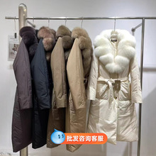 派克服女2025款收腰显瘦连帽大毛领加厚长款时尚韩版秋冬外套保暖