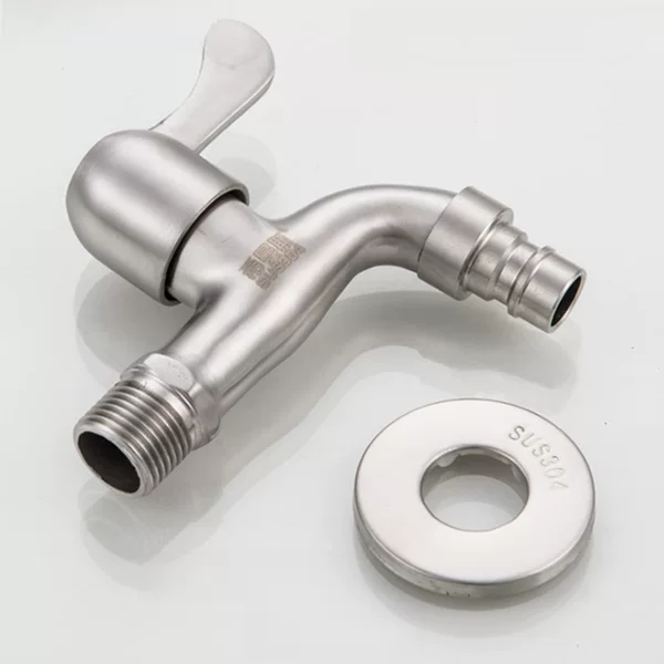 Four-Point Six-Point Thickeneded 304 Stainless Steel Washing Machine Faucet All-Copper Extended Mop Pool Faucet Quick-Open Copper Core