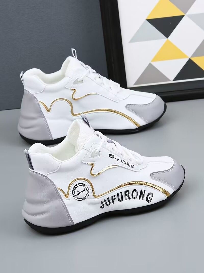 Chaussures pour hommes, baskets blanches unisexes épaisses, chaussures de sport tendance pour le printemps, style populaire sur TikTok, chaussures de papa pour couples_voghion.com