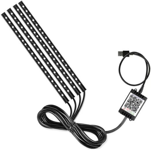 Luz de atmósfera de automóvil interior sin modificación LED colorido luz de atmósfera de automóvil USB lámpara interior lámpara de ritmo de música