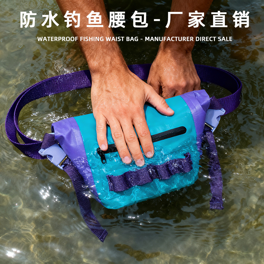 Waterproof Luya Waist Bag Multifunctional Crossbody Chest Bag Outdoor Mountaineering Rock Climbing Fishing Gear Fishing Rod Luya Waterproof Waist Bag