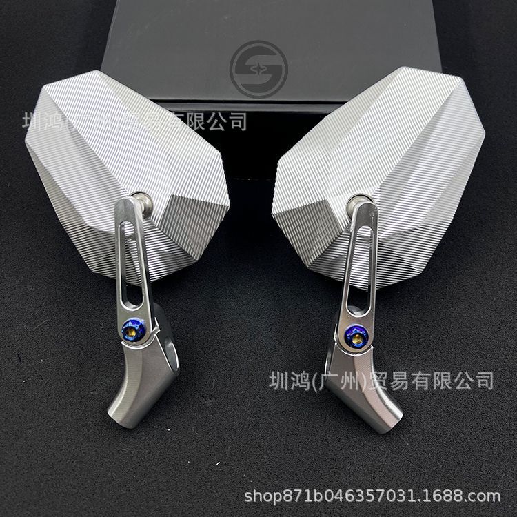 AOS11CNC铝合金铝材质短杆后视镜适用于九号小牛极核电摩摩托车|undefined