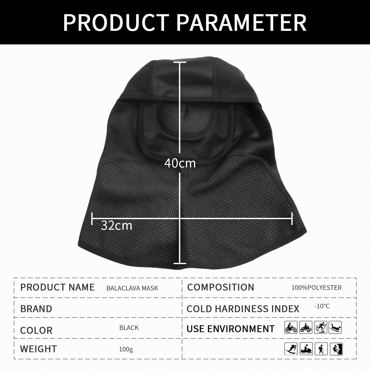 Maschera viso calda per sci e testa autunno e inverno all'aperto ciclismo moto pesca protezione viso e collo_voghion.com