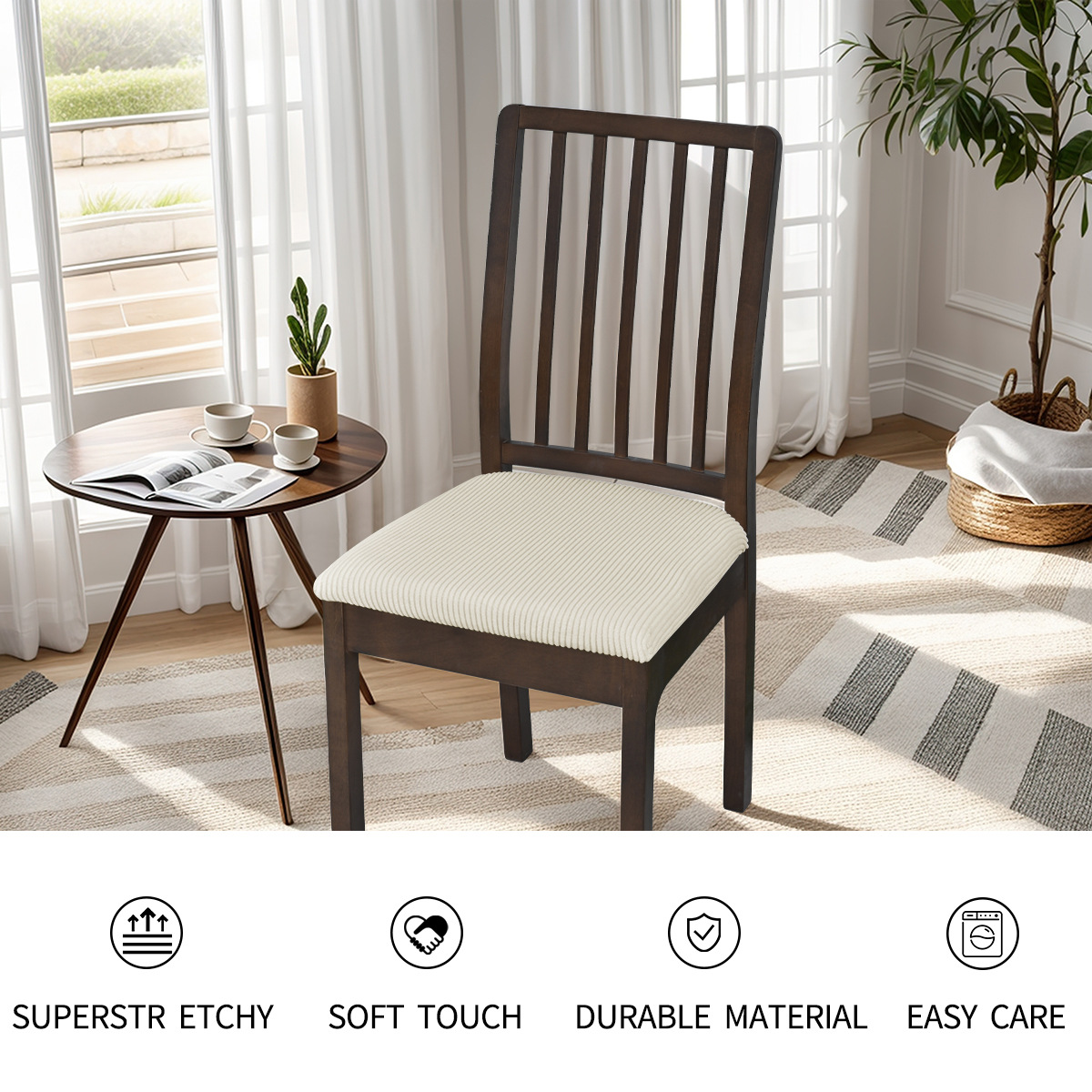 Jacquard transfronterizo La Maude, cubierta de banco impermeable, cubierta de taburete elástica, cubierta de asiento, cubierta de cojín, TEMU