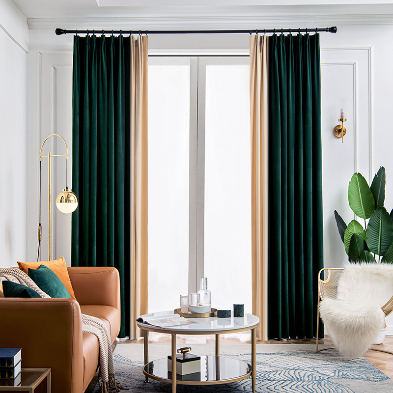 Light Luxury Simple Living Room Bedroom Study Small Room Full Shading Heat Insulation Punch-free Installation Sunshade Color Collecting Curtain