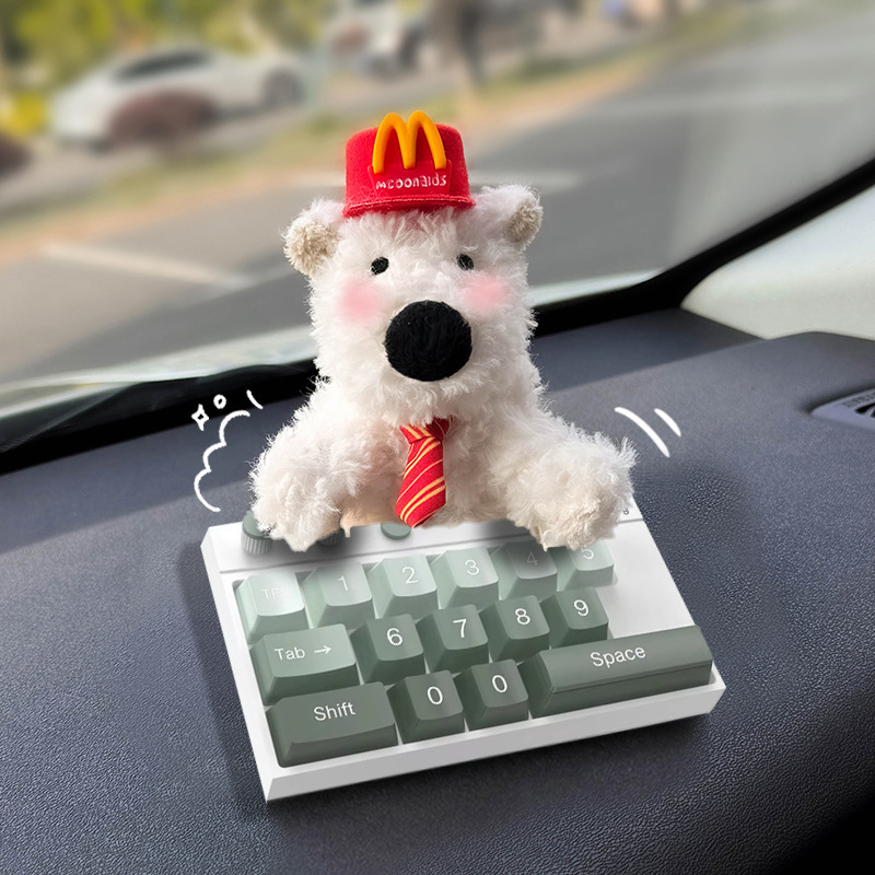 Tarjeta de estacionamiento temporal del automóvil lindo West Highland Puppy Keyboard Teléfono del automóvil Número de matrícula Decoración del automóvil Mover el automóvil