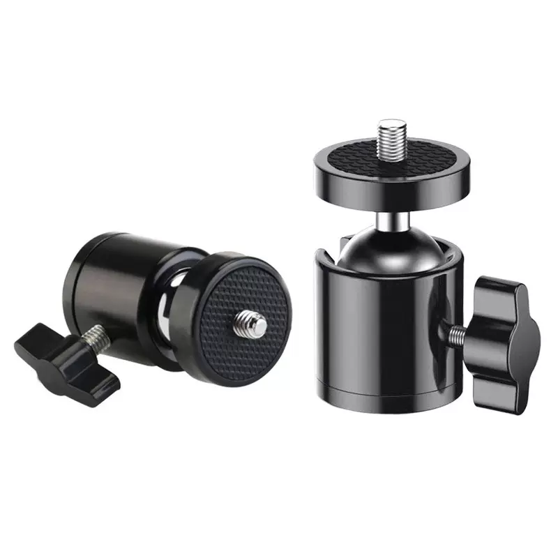 通用多功能手机直播补光灯支架配件360度旋转1/4单孔万向金属云台