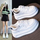 Thick-soled small white shoes women's genuine leather breathable spring and autumn explosions all-match small popular Internet super popular casual muffin skate shoes