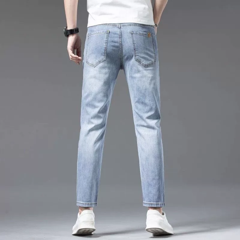 Silk summer jeans, thin elite trousers