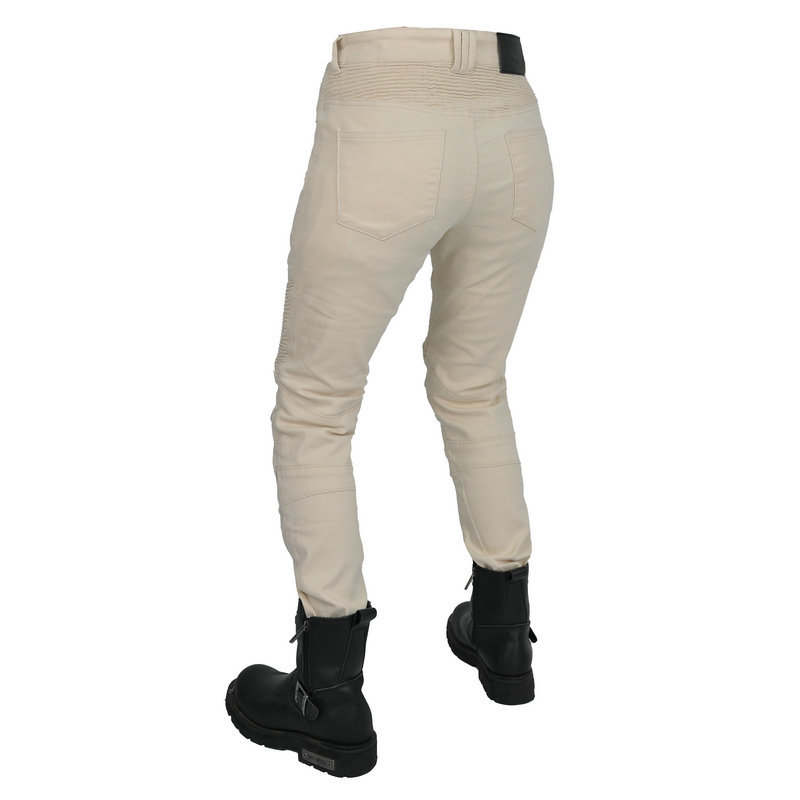 Volero motocicleta jeans Mujer Caballero vintage beige casual ciclismo pantalones estiramiento a prueba de agua coche Pantalones