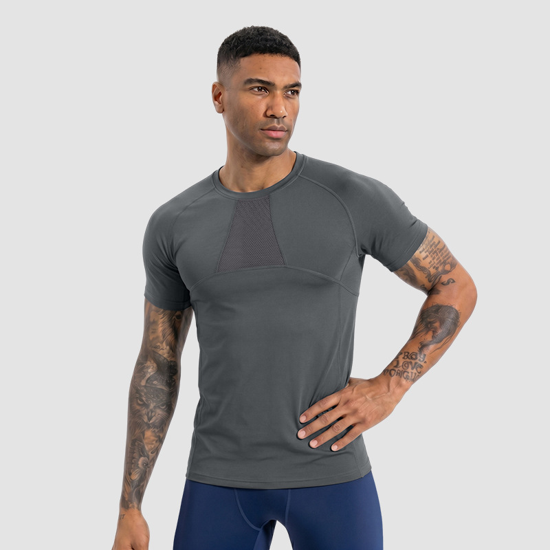 Personalizada transpiración rápida secado camiseta camiseta camiseta de compresión de manga corta camiseta hombre camiseta de malla de manga corta ropa de fitness
