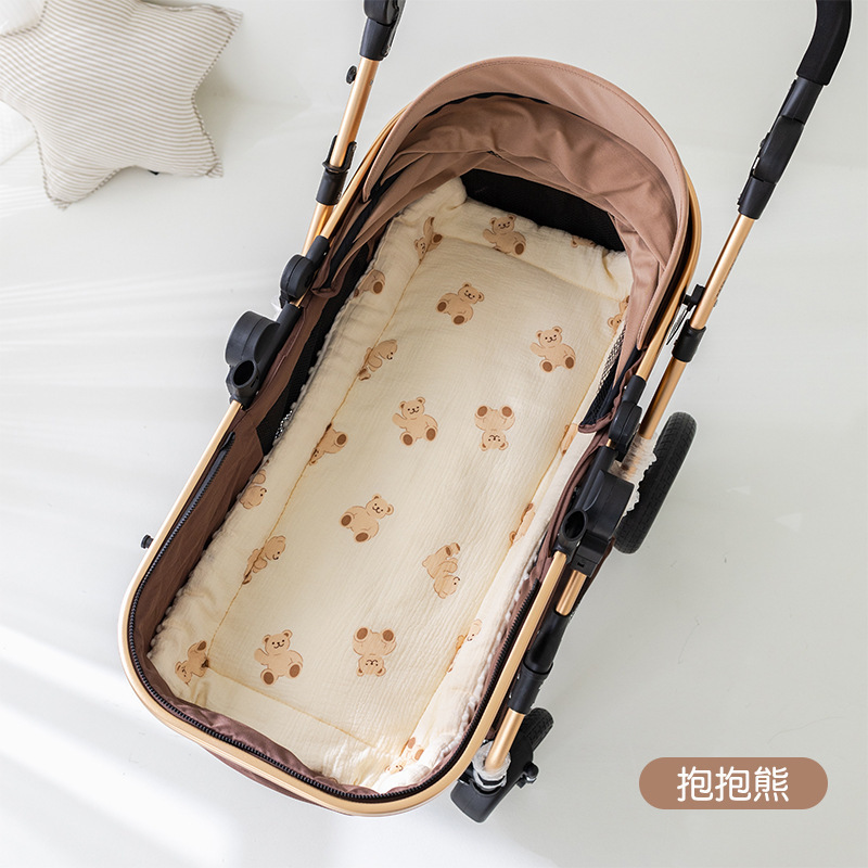 宝宝推车垫子初生批发柔软舒适遛娃加厚豆豆绒推车通用棉垫代发|undefined