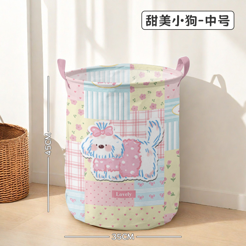 かわいい折りたたみ式汚れた衣類バスケット、見栄えの良い衣類収納バケツ、家庭用大容量ランドリーバスケット、おもちゃ収納バスケット|undefined