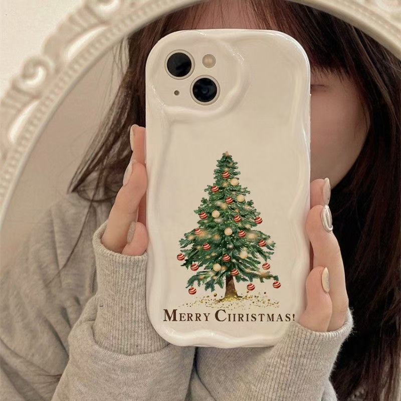 Árbol de Navidad para Apple 16PROMAX funda para teléfono iphone12/13 patrón de crema 14pro/15/11 chica