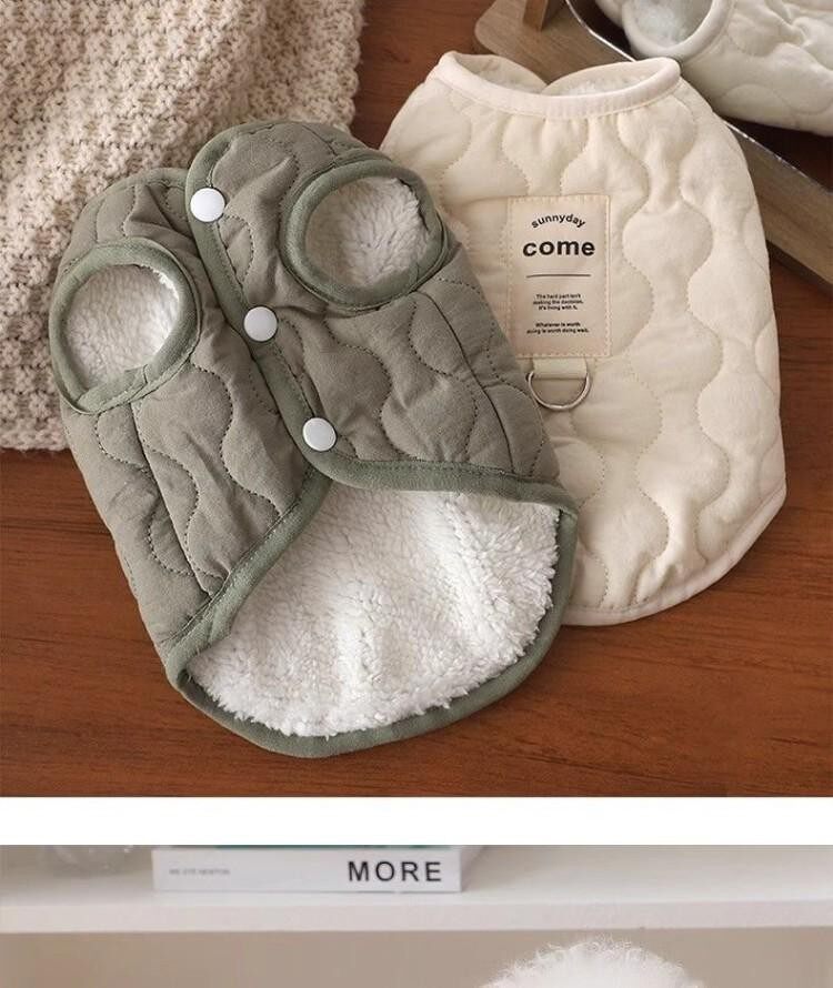 Colete acolchoado para cão roupa de inverno quente com trela_voghion.com