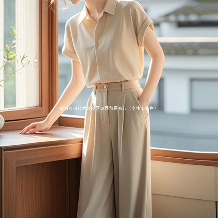 Летний костюм из двух предметов: рубашка и брюки, бренд Clearance Outlet, высококачественный, стильный, профессиональный, для женщин.