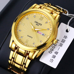Watch dropshipping men's watch waterproof men's watch steel band watch double calendar quartz watch retro watch wholesale
