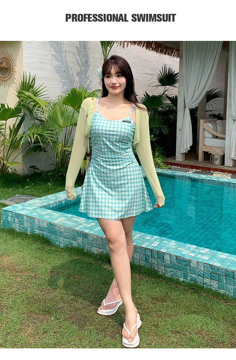 GraceChic Damen-Badeanzug-Cover-Up Strandurlaub Zweiteiliges Set Bauchkontrolle Figurformend Hochwertig Konservativ 2025 Neu Hot Spring_voghion.com