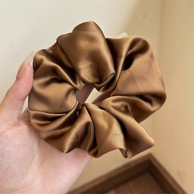 Corbata de pelo de intestino de lunares de crema grande coreana, gomas de goma de cola de caballo suaves para mujer, accesorios para el cabello de bola, accesorios para el cabello, cuerda para la cabeza