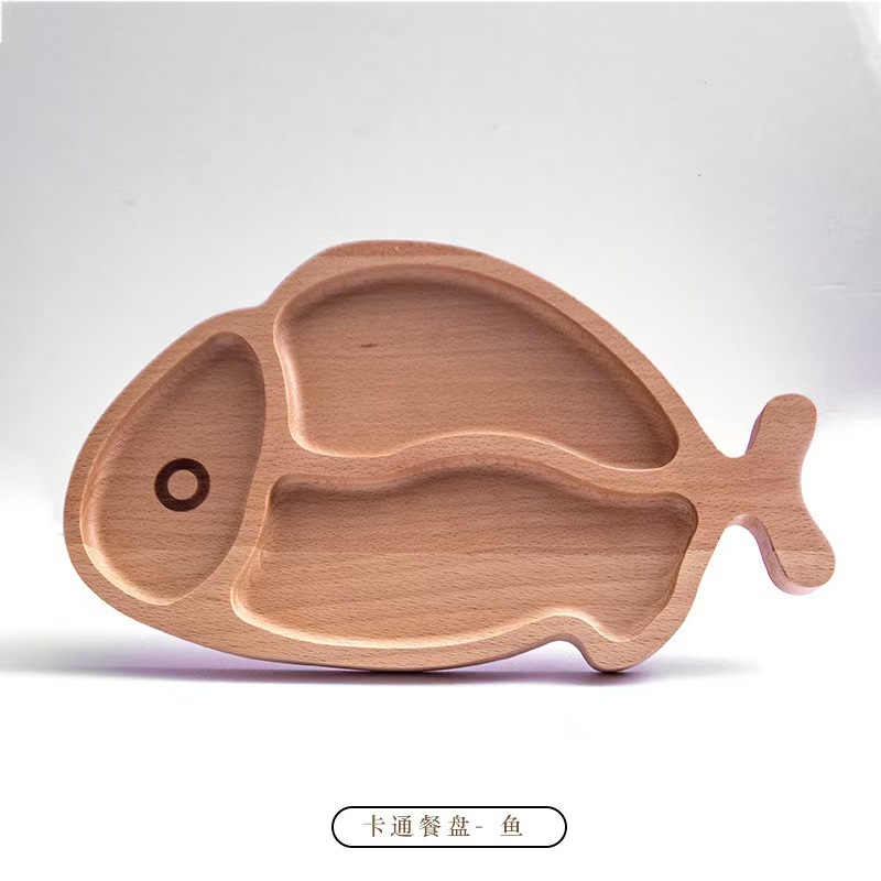 Agente de alto valor facial ins viento hogar plato de beech alimentos suplementarios para niños plato de comida de madera bandeja de animales de madera