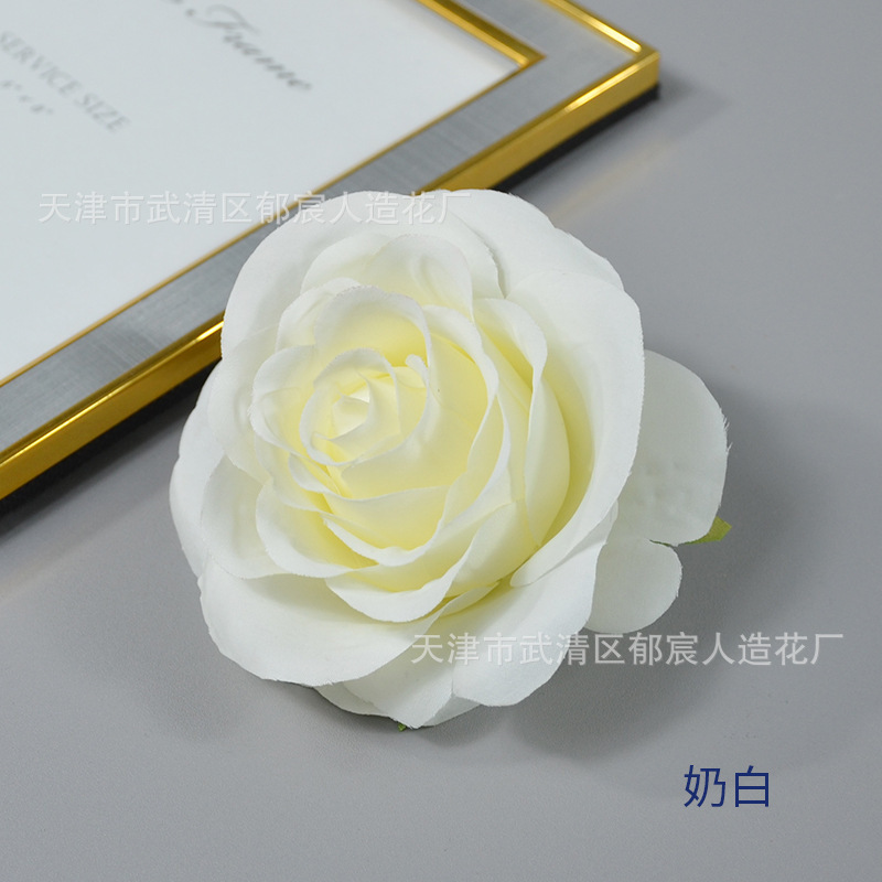 ローズ造花ハイエンドブルーフラワー結婚式の装飾偽花芯ローズヘッドローズフラワー卸売|undefined
