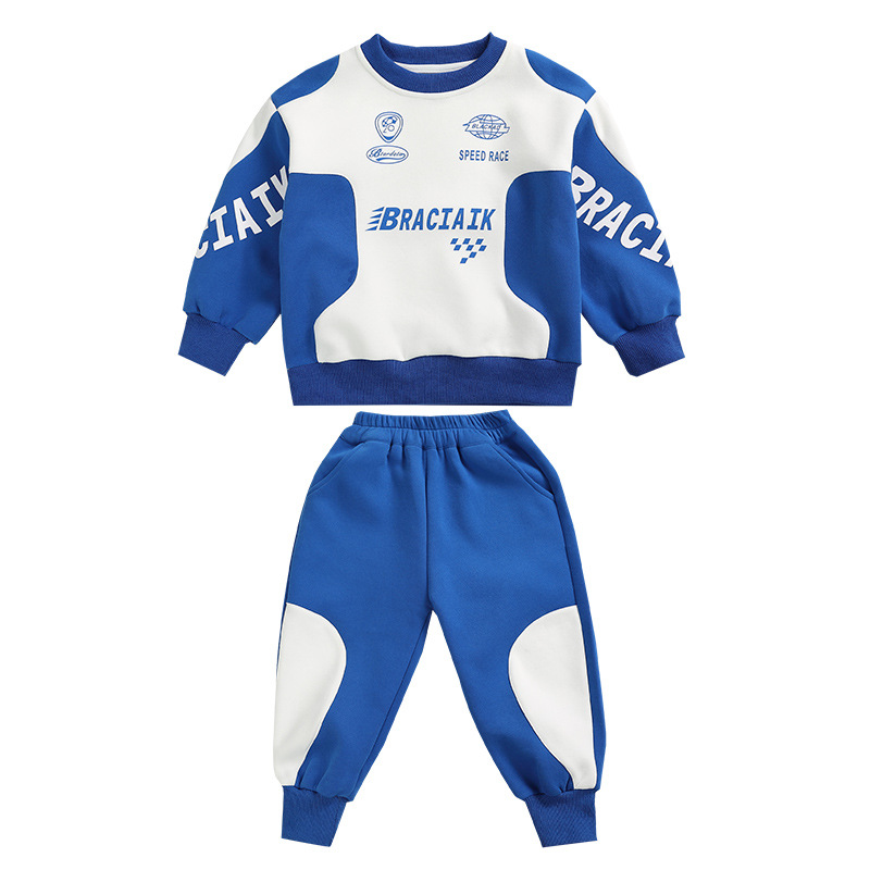 Oblečenie 2024 Nové malé stredné detské trendy módne chlapčenské jarné jesenné sveter a nohavice dvojdielna súprava_voghion.com