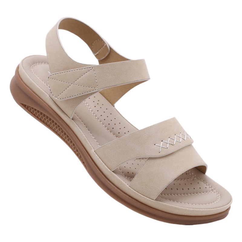 D637-4 nuevas sandalias de mujer estilo europeo y americano 2025, sandalias casuales transfronterizas, ligeras, de talla grande, retro, con cuña, cómodas