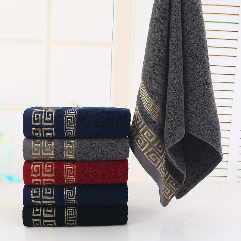 Foreign trade cotton bath towel cross-border towel ten thousand words daily plain color towel thick gift wholesale individual packaging
