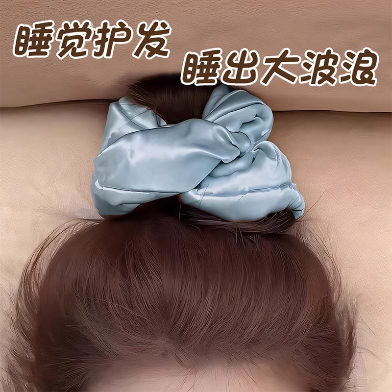 2025 nueva mujer otoño invierno francés tela retrógrada anillo de cabello intestino grueso sensación de alta seda anillo de cabello gran joyas de cabello