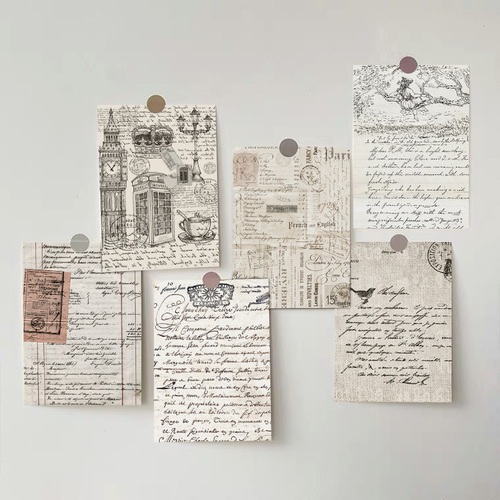 10 Retro Letter Cards Postcards English Handmade Diary Room Interior Wall Decor Material