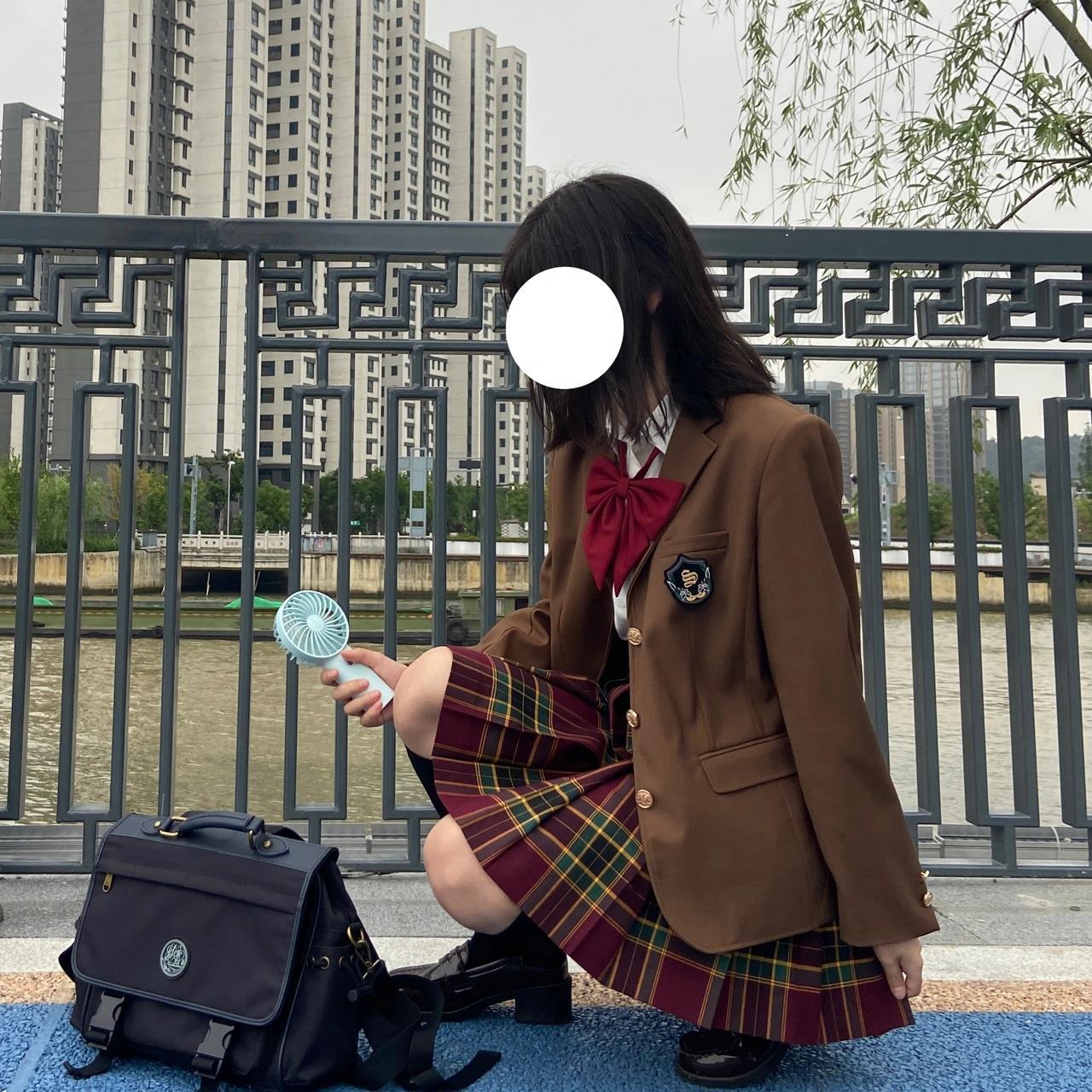 智贝SKU图_6圣の卡特茶西JK西装外套茶色徽章西服日系