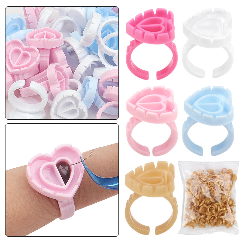 Beautiful eyelash drop glue ring floweri...