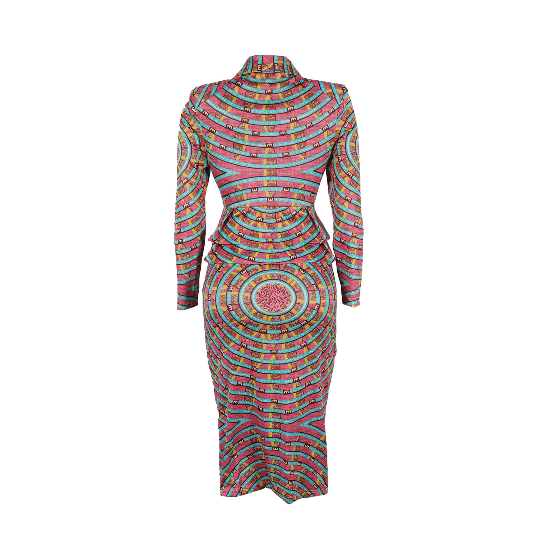 Women Spring Printed Top Hip Skirt Set