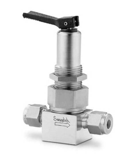 世伟洛克SS-4BKT不锈钢波纹管密封阀1/4in.卡套PCTFE杆头拨动手柄