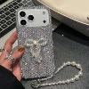 Full diamond white background + irregular bow [with lanyard]