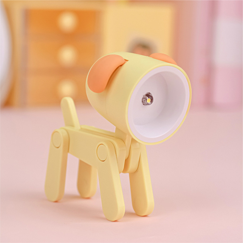 かわいいペットのかわいいミニテーブルランプインデスクトップクリエイティブ装飾品学生寮の寝室のベッドサイド睡眠子犬ナイトライト|undefined