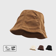 渔夫帽2025新款褶皱太阳帽大头围显脸小遮阳水桶帽子女跨境批发