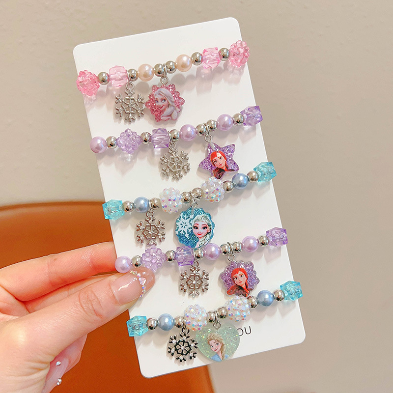 Linda niña nueva pulsera de princesa de dibujos animados niños Anna Aisha colgante pulsera cadena de joyería para niñas de nicho